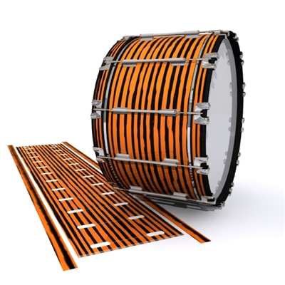 Dynasty 1st Generation Bass Drum Slip - Lateral Brush Strokes Orange and Black (Orange)