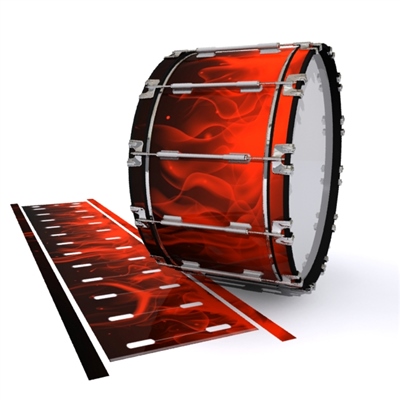 Dynasty 1st Generation Bass Drum Slip - Red Flames (Themed)