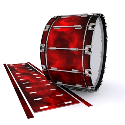 Dynasty 1st Generation Bass Drum Slip - Red Smokey Clouds (Themed)