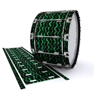 Dynasty 1st Generation Bass Drum Slip - Wave Brush Strokes Green and Black (Green)