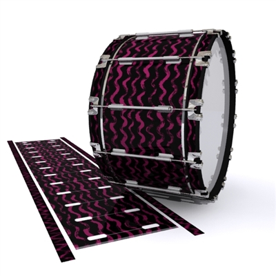 Dynasty 1st Generation Bass Drum Slip - Wave Brush Strokes Maroon and Black (Red)