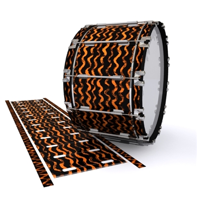 Dynasty 1st Generation Bass Drum Slip - Wave Brush Strokes Orange and Black (Orange)