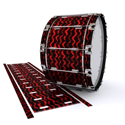 Dynasty 1st Generation Bass Drum Slip - Wave Brush Strokes Red and Black (Red)