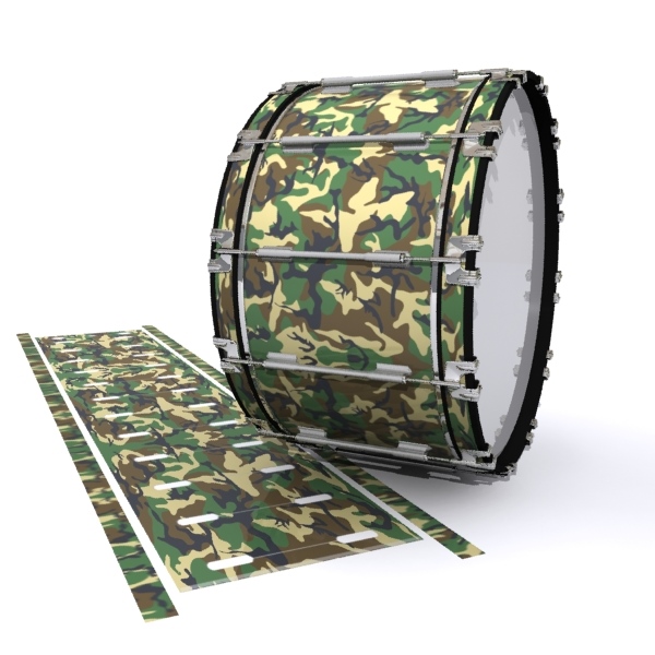 Dynasty 1st Generation Bass Drum Slip - Woodland Traditional Camouflage (Neutral)