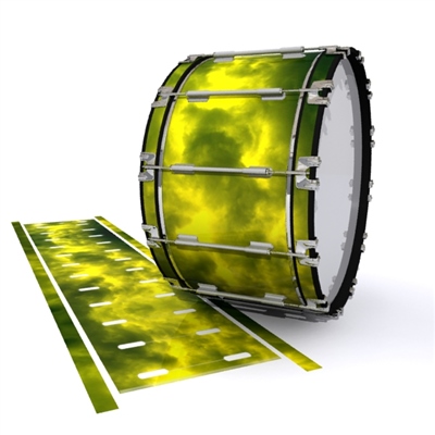 Dynasty 1st Generation Bass Drum Slip - Yellow Smokey Clouds (Themed)