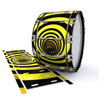 Dynasty 1st Generation Bass Drum Slip - Yellow Vortex Illusion (Themed)