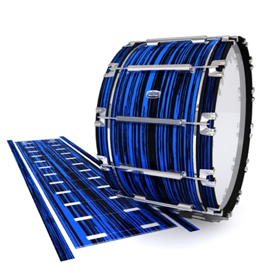 Dynasty Custom Elite Bass Drum Slip - Chaos Brush Strokes Blue and Black (Blue)