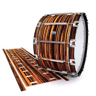 Dynasty Custom Elite Bass Drum Slip - Chaos Brush Strokes Orange and Black (Orange)