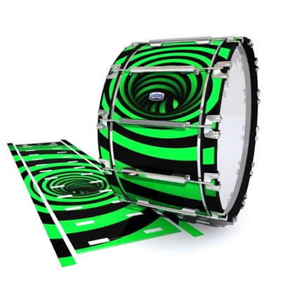 Dynasty Custom Elite Bass Drum Slip - Green Vortex Illusion (Themed)