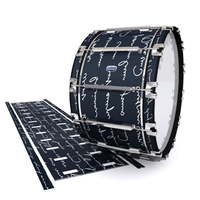 Dynasty Custom Elite Bass Drum Slip - Illegible Script on Black (Themed)