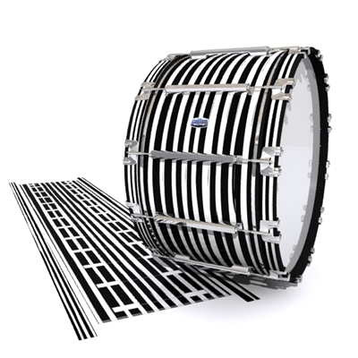 Dynasty Custom Elite Bass Drum Slip - Lateral Brush Strokes Black and White (Neutral)