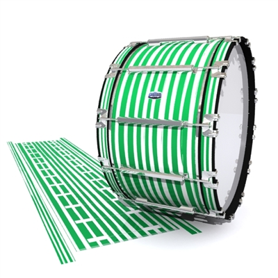 Dynasty Custom Elite Bass Drum Slip - Lateral Brush Strokes Green and White (Green)