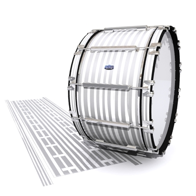 Dynasty Custom Elite Bass Drum Slip - Lateral Brush Strokes Grey and White (Neutral)