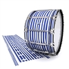 Dynasty Custom Elite Bass Drum Slip - Lateral Brush Strokes Navy Blue and White (Blue)