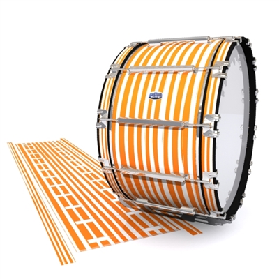 Dynasty Custom Elite Bass Drum Slip - Lateral Brush Strokes Orange and White (Orange)