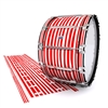 Dynasty Custom Elite Bass Drum Slip - Lateral Brush Strokes Red and White (Red)