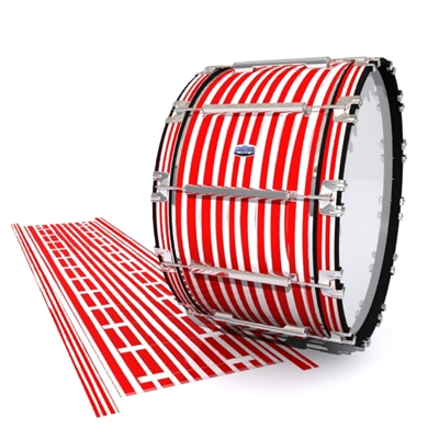 Dynasty Custom Elite Bass Drum Slip - Lateral Brush Strokes Red and White (Red)