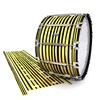 Dynasty Custom Elite Bass Drum Slip - Lateral Brush Strokes Yellow and Black (Yellow)