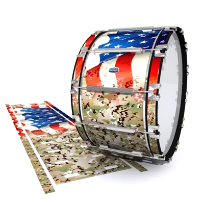 Dynasty Custom Elite Bass Drum Slip - Patriotic Camo Fade