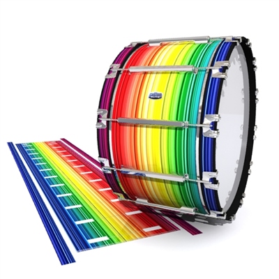 Dynasty Custom Elite Bass Drum Slip - Rainbow Stripes (Themed)
