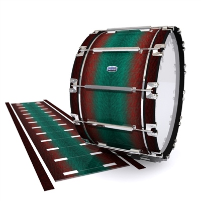 Dynasty Custom Elite Bass Drum Slip - Red River Fade (Red) (Aqua)