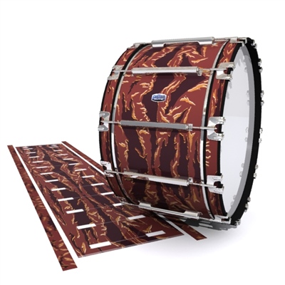 Dynasty Custom Elite Bass Drum Slip - Sabertooth Tiger Camouflage (Red)