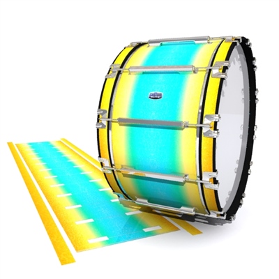 Dynasty Custom Elite Bass Drum Slip - Set Sail (Aqua) (Yellow)