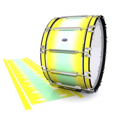 Dynasty Custom Elite Bass Drum Slip - Springtime Fade (Yellow) (Aqua)