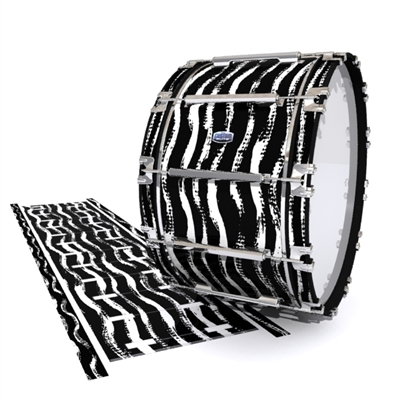 Dynasty Custom Elite Bass Drum Slip - Wave Brush Strokes Black and White (Neutral)