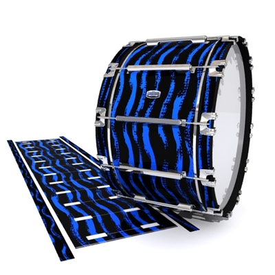 Dynasty Custom Elite Bass Drum Slip - Wave Brush Strokes Blue and Black (Blue)