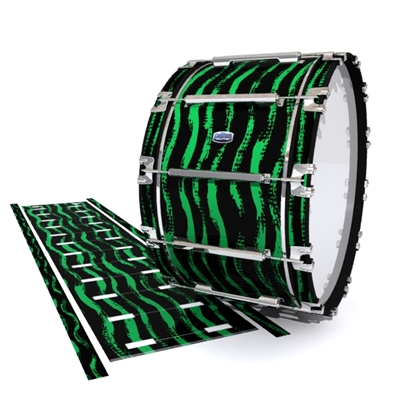 Dynasty Custom Elite Bass Drum Slip - Wave Brush Strokes Green and Black (Green)