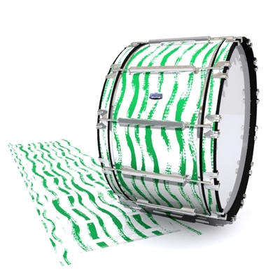 Dynasty Custom Elite Bass Drum Slip - Wave Brush Strokes Green and White (Green)