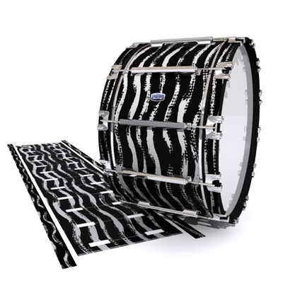 Dynasty Custom Elite Bass Drum Slip - Wave Brush Strokes Grey and Black (Neutral)