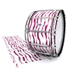 Dynasty Custom Elite Bass Drum Slip - Wave Brush Strokes Maroon and White (Red)