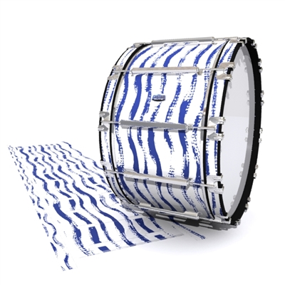 Dynasty Custom Elite Bass Drum Slip - Wave Brush Strokes Navy Blue and White (Blue)