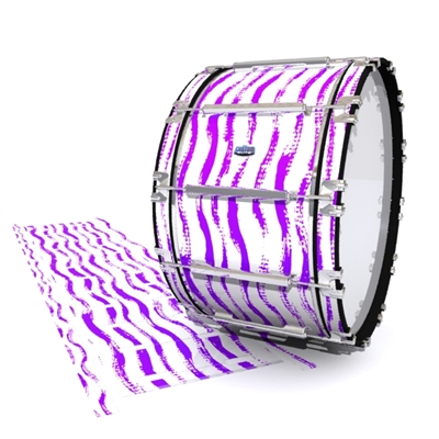 Dynasty Custom Elite Bass Drum Slip - Wave Brush Strokes Purple and White (Purple)