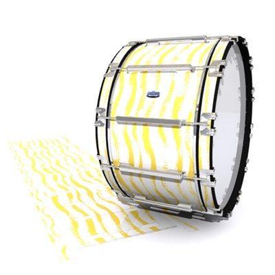 Dynasty Custom Elite Bass Drum Slip - Wave Brush Strokes Yellow and White (Yellow)