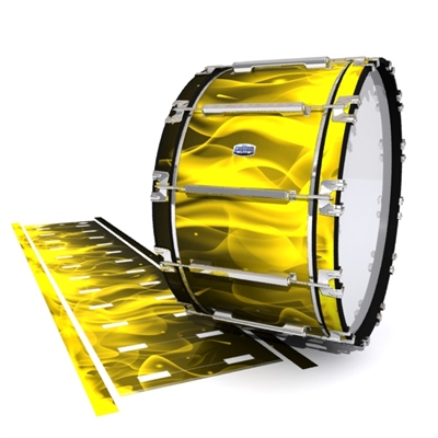 Dynasty Custom Elite Bass Drum Slip - Yellow Flames (Themed)