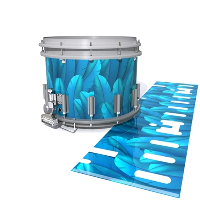 Dynasty DFX 1st Gen. Snare Drum Slip  - Blue Feathers (Themed)
