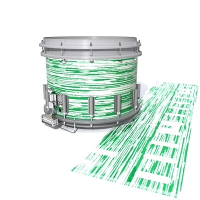 Dynasty DFX 1st Gen. Snare Drum Slip  - Chaos Brush Strokes Green and White (Green)