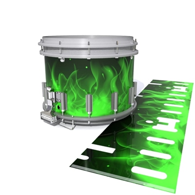 Dynasty DFX 1st Gen. Snare Drum Slip - Green Flames (Themed)