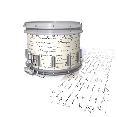 Dynasty DFX 1st Gen. Snare Drum Slip - Illegible Script on White (Themed)