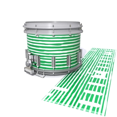 Dynasty DFX 1st Gen. Snare Drum Slip  - Lateral Brush Strokes Green and White (Green)