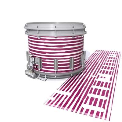 Dynasty DFX 1st Gen. Snare Drum Slip  - Lateral Brush Strokes Maroon and White (Red)