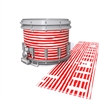 Dynasty DFX 1st Gen. Snare Drum Slip  - Lateral Brush Strokes Red and White (Red)