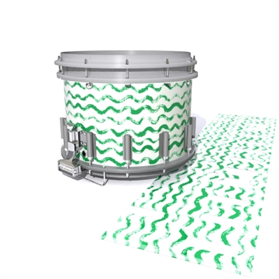 Dynasty DFX 1st Gen. Snare Drum Slip  - Wave Brush Strokes Green and White (Green)