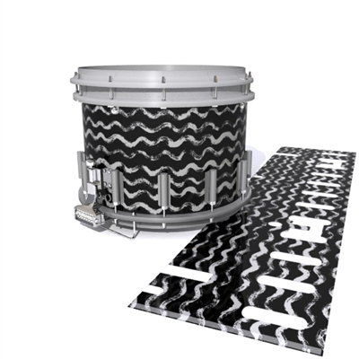 Dynasty DFX 1st Gen. Snare Drum Slip  - Wave Brush Strokes Grey and Black (Neutral)