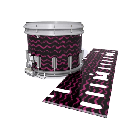 Dynasty DFX 1st Gen. Snare Drum Slip  - Wave Brush Strokes Maroon and Black (Red)