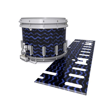 Dynasty DFX 1st Gen. Snare Drum Slip  - Wave Brush Strokes Navy Blue and Black (Blue)
