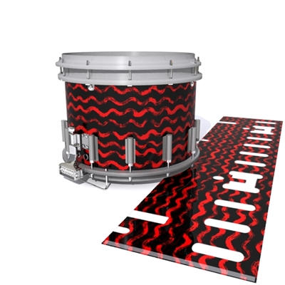 Dynasty DFX 1st Gen. Snare Drum Slip  - Wave Brush Strokes Red and Black (Red)